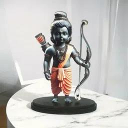 divaura Ayodhya Bal Ram Lalla Mdf Cutout Glitered Sticker Statue God Stand Decorative Showpiece - 10 cm image 2