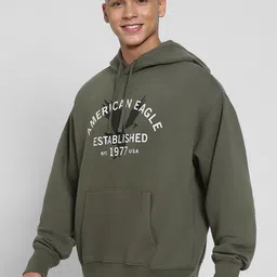 AMERICAN EAGLE OUTFITTERS Men Graphic Printed Hooded Pullover Sweatshirt image 4