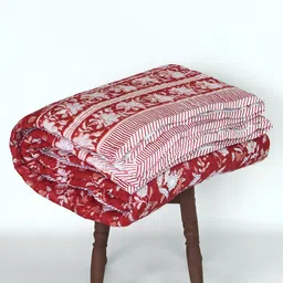 The Jaipur Wala Red & White Floral Printed 180 GSM Organic Cotton Summer Quilt-picture-35