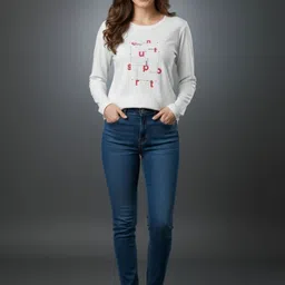 Wineberry Women Typography Printed T-shirt image 2