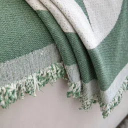 HOMETHREADS Green & Green Printed Sofa Cover image 2