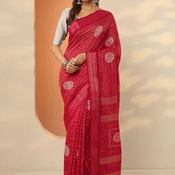 Libas Ethnic Motifs Silk Blend Handloom Saree image 5