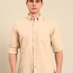 Linen Club Men Contemporary Slim Fit Opaque Casual Shirt-picture-37