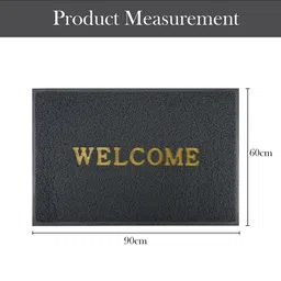 Kuber Industries Set Of 2 Blue & Grey Anti-Skid Doormats image 4