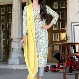 SZN Women Printed Regular Kurta with Trousers & With Dupatta-picture-30