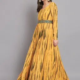 Krunal Raiyani Floral Print Crepe Fit & Flare Maxi Dress image 3