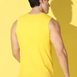 WOOSTRO Pack Of 2 Printed Ultra-Soft Gym Vests VWS26(ALONE YELLOW)(MORE PEACOCK) image 5
