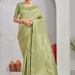 SATYAM WEAVES Woven Design Zari Silk Cotton Handloom Banarasi Saree-image-38