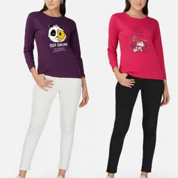 Metronaut Women 2 Printed Bio Finish Applique T-shirt image 4