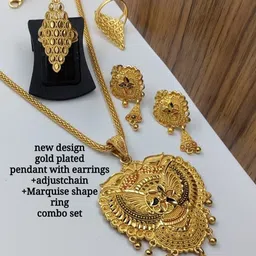 VIHAL ENTERPRISE Gold Plated & Stone Studded Jewellery Set-picture-16