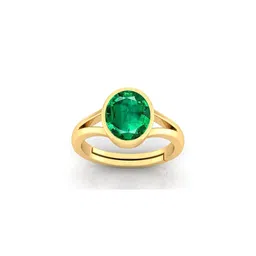 Pranjal Gems Unisex 10.25 Ratti 9.62 Carat Emerald Panna Gemstone Studded Finger Ring image 1