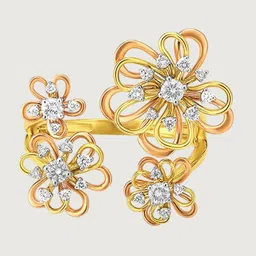 Mia by Tanishq 14KT Yellow White and Rose Gold Natural Diamond Finger Ring -3.802g image 2