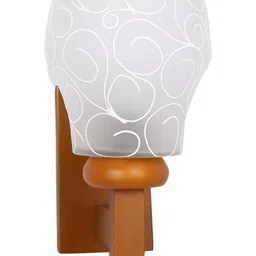 1ST TIME White & White Printed Wood Contemporary Frustum Shaped Wall Lamp-picture-19