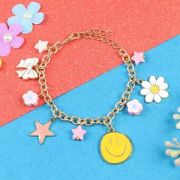 asthetika kids Asthetika Girls Smiley Face Beaded Charm Bracelet-picture-17
