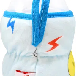 the little lookers Bottle Covers for Philips Avent/Broad Neck Soft Plush Stretchable Baby Feeding Bottle Cover with Strap for 125ml, 120 ml and 140 ml Feeders Pack of 2 (Yellow & Blue - 125 ML) image 2