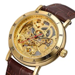 FORSINING Men Skeleton Dial & Leather Straps Analogue Watch FSG8158M3G2 image 3