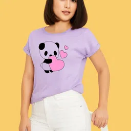 CORSICA Women Printed Roll-Up Sleeves T-shirt-image-65