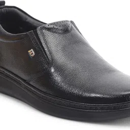 id Leather Black Slip-On Semi-Formal Shoes Slip On For Men image 2