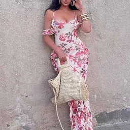 StyleCast Floral Printed Bodycon Midi Dress image 1