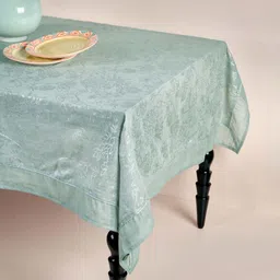 FREEDOM TREE Grey Ethnic Motifs 6-Seater Cotton Table Cover-image-0