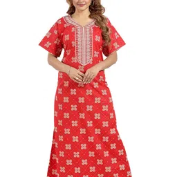 Inner Beats Women Cotton Blend Nightdress-image-98