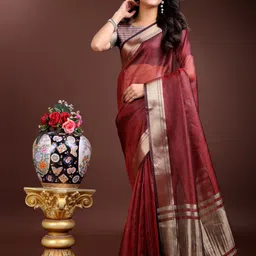 LeeliPeeri Designer Woven Design Zari Organza Saree-picture-12