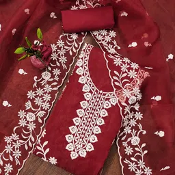 Maroosh Embroidered Organza Unstitched Dress Material-picture-39