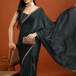 LOROFY Embellished Border Chanderi Saree image 2