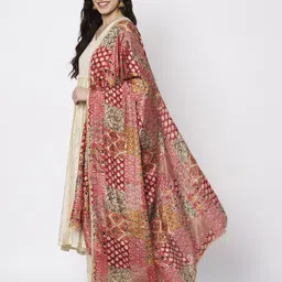 AKSHADEEP Floral Printed Foil Print Dupatta image 3