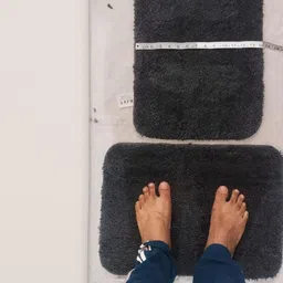 CROWN MATTINGS Grey 1400 GSM Microfibre Bath Rugs image 2