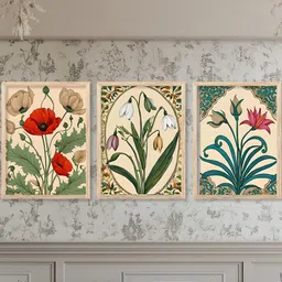 walllane Floral Wall Art With Frame Home Decor Wall Painting For Living Room Office Bedroom image 5