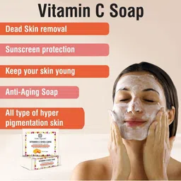 Pink Square Set Of 4 Vitamin C Shea Care Handmade Soap With Avocado - 100 g Each image 3