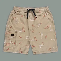 Wish Karo Boys Regular Fit Typography Printed Cargo Shorts-picture-42