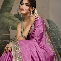 TASRIKA Woven Design Printed Block Print Saree-image-19