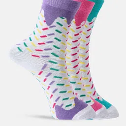 glitchez Women Pack of 3 Cotton Calf Length Socks-image-0