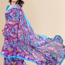 Moda Rapido Floral Poly Georgette Designer Saree image 3