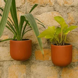 The handicraftian Autumn 2 Pieces Red Small Wall Hanging Planters image 4