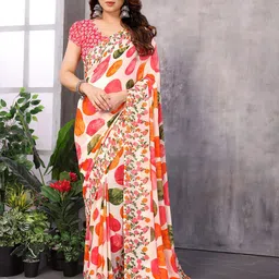 Nirmohi Fashion Women's Printed Georgette Saree-picture-10