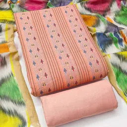 MANVAA Geometric Woven Design Jacquard Unstitched Dress Material image 3