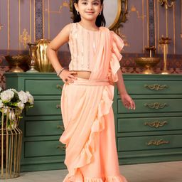 Aarika Girls Embellished Ready to Wear Lehenga & Blouse With Dupatta-picture-28