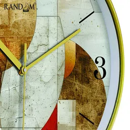 RANDOM White & Green Printed Analogue Contemporary Wall Clock image 4