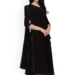 PMD Fashion Women Bandhani Regular Gotta Patti Silk Georgette Kurta With Dupatta image 3