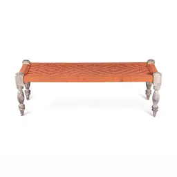 Ikiriya 3-Seater Garden Bench In Orange Rope Canning Details image 4