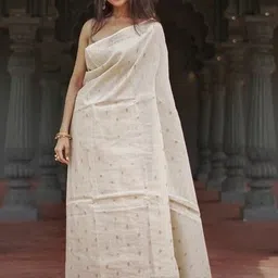 ZIKARAA Woven Design Zari Silk Cotton Handloom Saree-image-89