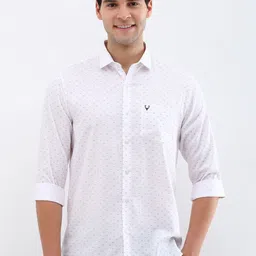 Allen Solly Men Spread Collar Micro Ditsy Printed Cotton Slim Fit Casual Shirt-picture-46