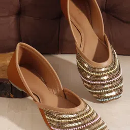 Denill Women Embellished Ethnic Mojaris Flats-image-12