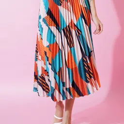 LookShine Printed A-Line Flared Midi Skirts-picture-42
