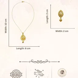 AccessHer Gold Plated American Diamond Studded Skin Friendly Teardrop Shaped Jewellery Set image 5
