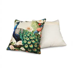 JAIPUR FABRIC White & Green Ethnic Motifs Jute Cushion Covers image 3