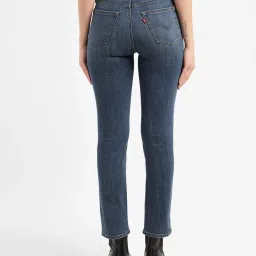 levi's Women's 726 Blue Flared Fit Mid Rise Jeans image 3